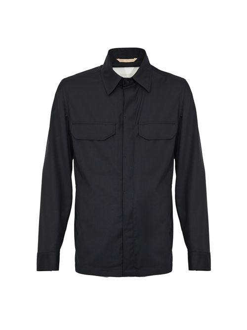 Overshirt David in lana Loro Piana Blu BRIGLIA 1949 | DAVID 30011900011